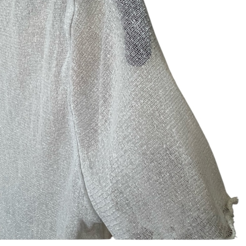 Brandy Melville Sheer White Short Sleeve Crop Top - Picture 4 of 8